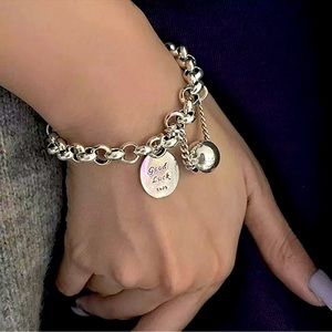 NEW 925 Silver Chain Charm Bracelet D2-42